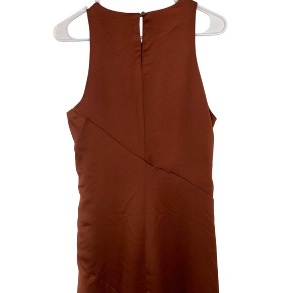 New Banana Rrepubli Asym Tank Dress Size 10 Rust Brown RS10277 - Picture 7 of 11